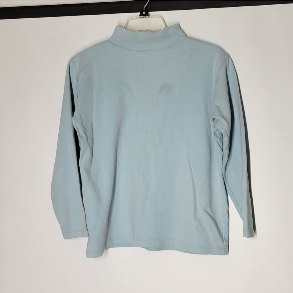 Weathervane Light Blue Small Turtleneck Cotton Shirt